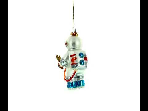 Astronaut Engineer with Tool Glass Christmas Ornament