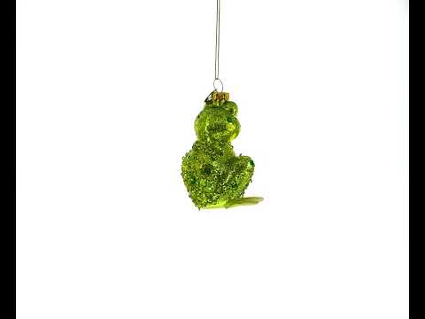 Shimmering Frog Glass Christmas Ornament
