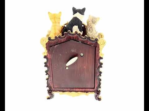 Animated Musical Figurine with Playful Felines