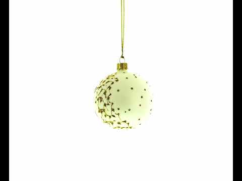 Adorno navideño de bola de cristal soplado de 3,25 pulgadas con San Nicolás revisando su lista de regalos