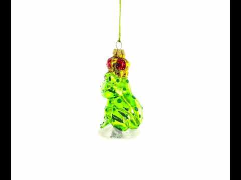 Royal Frog Glass Christmas Ornament