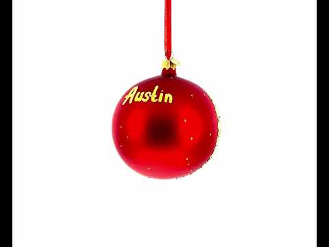 Adorno navideño con bola de cristal de Austin, Texas, 4 pulgadas