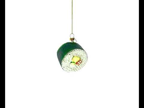 Sushi Roll Blown Glass Christmas Ornament