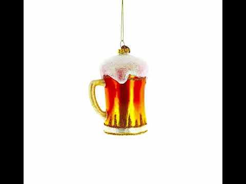 Schäumender Bierkrug als Weihnachtsschmuck
