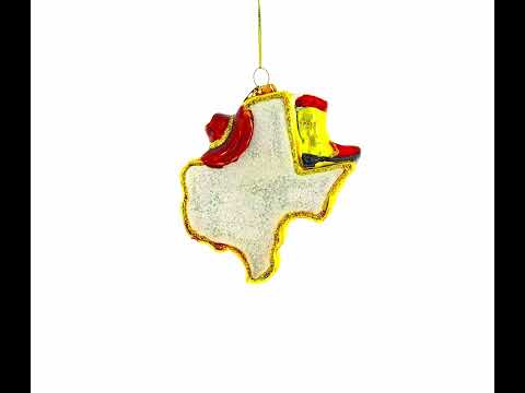 Símbolos del estado de Texas, adorno navideño de vidrio de EE. UU.