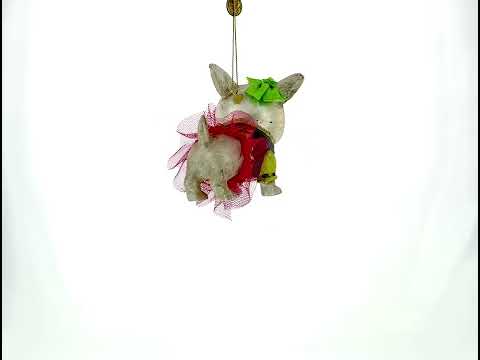 Pitbull Glass Christmas Ornament