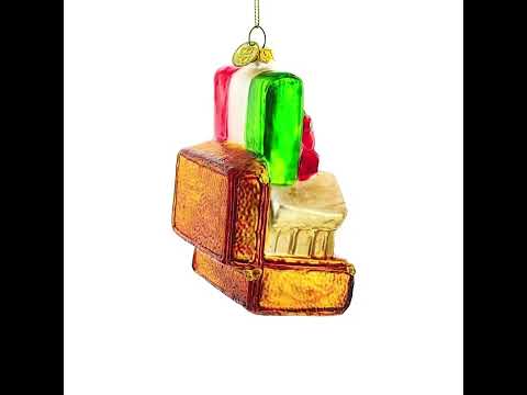 Landmarks of Rome, Italy Glass Christmas Ornament