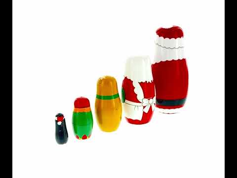 Muñecas de madera de 6 pulgadas: Papá Noel, Sra. Claus, reno y elfo