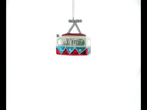 Gondelfahrt mit Weihnachtsmann, Fuchs und Bär – Glas-Weihnachtsornament