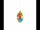 Colorful Flowers Glass Egg Ornament 4 Inches