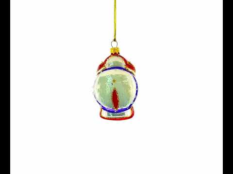 Vintage Style Alarm Clock Glass Christmas Ornament