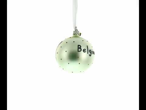 Weihnachtskugel aus Glas mit belgischer Flagge, 8,25 cm (3,25 Zoll)
