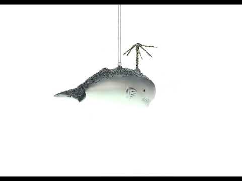 Whale Glass Christmas Ornament