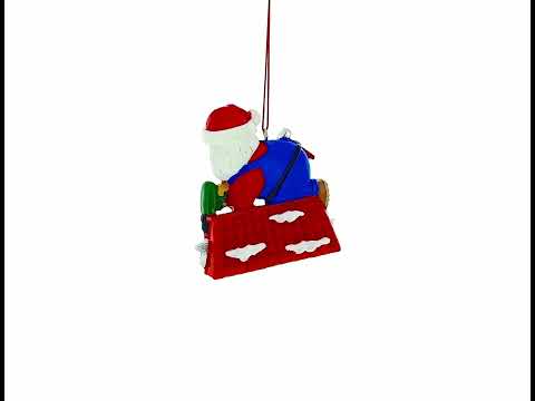 Adorno navideño de resina "Santa Shingle All the Way" de Roofing Handyman