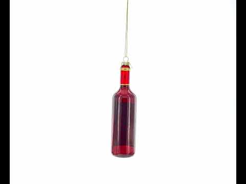 Holiday Survival Kit Wine Bottle Blown Glass Christmas Ornament