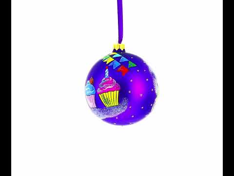 Happy Birthday Glass Ornament 4 Inches