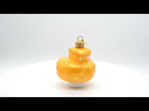 Gourmet Cheese Wheel Glass Christmas Ornament