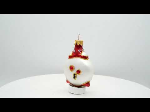 Cheerful Alarm Clock Glass Christmas Ornament