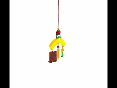 Adorno navideño de resina con forma de manzana y lápiz para profesores Teach Love Inspire