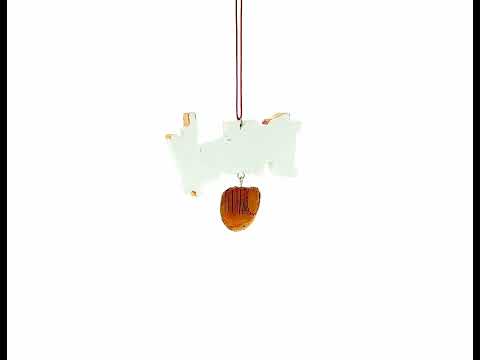 Weihnachtsbaumschmuck aus Kunstharz: Baseballhandschuh und -schläger