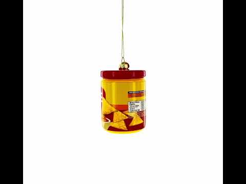Adorno navideño de cristal con salsa de queso nacho