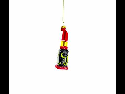Red Lipstick Glass Christmas Ornament