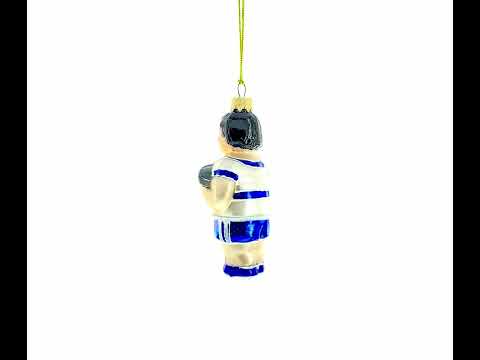 Fit Bodybuilder Exercising Glass Christmas Ornament