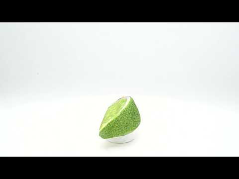 Lime Fruit Slice with Sparkle Finish Glass Christmas Ornament
