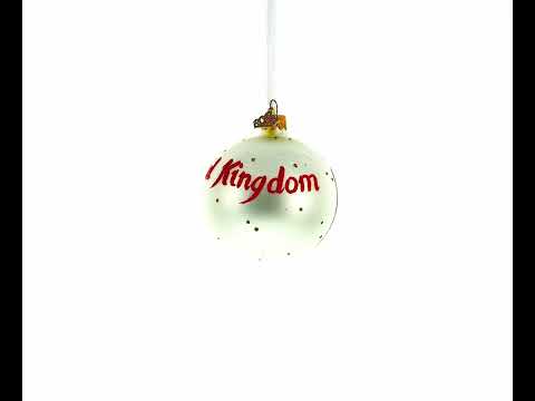 Flag of United Kingdom Glass Ball Christmas Ornament 3.25 Inches