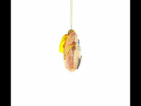Construction Worker Toolbox Glass Christmas Ornament
