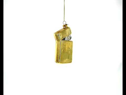 Lighter with USA Flag and Eagle Glass Christmas Ornament