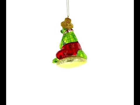 Alligator entspannt sich am Strand – Christbaumschmuck aus Glas