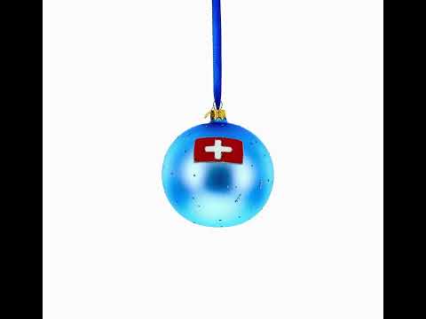 Matterhorn, Zermatt, Switzerland Jeweled Glass Ball Christmas Ornament 4 Inches
