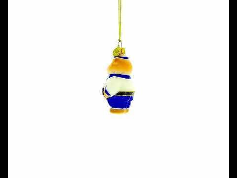 Sailor Bear with Binoculars Glass Christmas Ornament