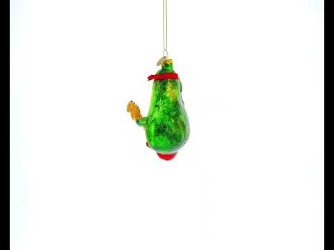 Musikalische Avocado spielt Gitarre, Weihnachtsschmuck aus Glas