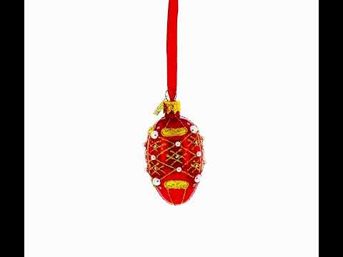 Rotes Mini-Glasei mit Goldglitzer, Perlmuttakzenten und floralem Muster, 7,4 cm (2,9 Zoll)