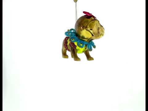 Retriever Puppy Glass Christmas Ornament