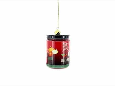 Fresh Salsa Jar Glass Christmas Ornament