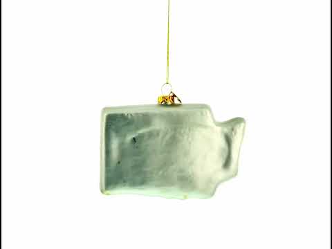 State of Washington Symbols, USA Glass Christmas Ornament