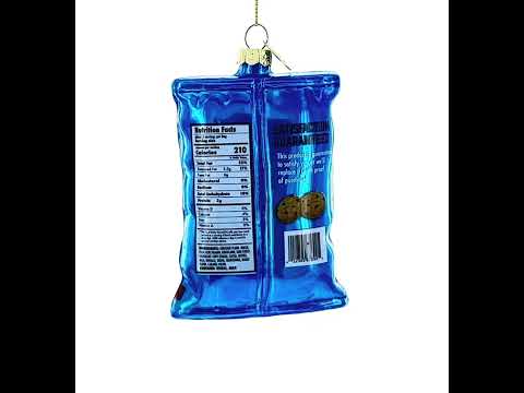 Chocolate Chip Cookies Bag Glass Christmas Ornament