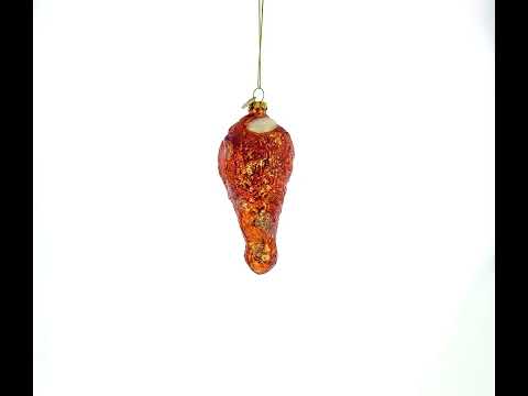 Chicken Drumstick Glass Christmas Ornament