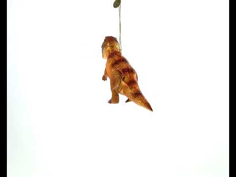 T-Rex Dinosaur Glass Christmas Ornament