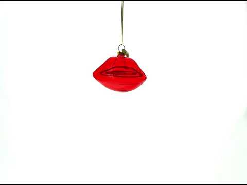 Red Lips Glass Christmas Ornament
