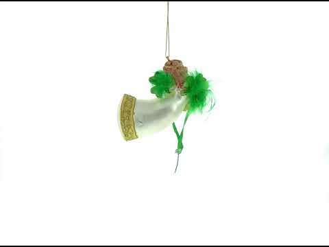 Celtic Irish Angel Glass Christmas Ornament