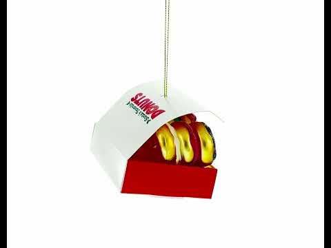 Santa’s Favorite Donuts Box Glass Christmas Ornament