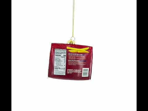 French Fries Frozen Package Blown Glass Christmas Ornament