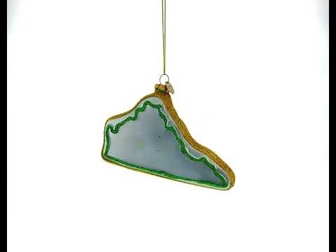 State of Virginia Symbols, USA Glass Christmas Ornament