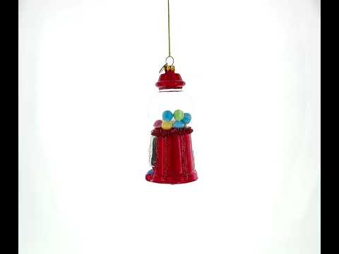 Candy Vending Machine Glass Christmas Ornament