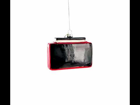 Retro Cassette Player Glass Christmas Ornament