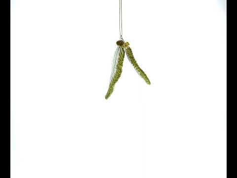 Flight Feathers Glass Christmas Ornament